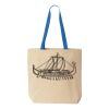 Natural Tote with Contrast-Color Handles Thumbnail