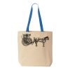 Natural Tote with Contrast-Color Handles Thumbnail