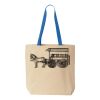 Natural Tote with Contrast-Color Handles Thumbnail