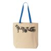 Natural Tote with Contrast-Color Handles Thumbnail