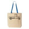 Natural Tote with Contrast-Color Handles Thumbnail