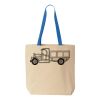 Natural Tote with Contrast-Color Handles Thumbnail