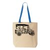 Natural Tote with Contrast-Color Handles Thumbnail