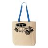 Natural Tote with Contrast-Color Handles Thumbnail