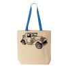 Natural Tote with Contrast-Color Handles Thumbnail