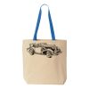 Natural Tote with Contrast-Color Handles Thumbnail