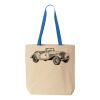 Natural Tote with Contrast-Color Handles Thumbnail