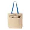 Natural Tote with Contrast-Color Handles Thumbnail