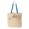 Natural Tote with Contrast-Color Handles Thumbnail