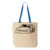 Natural Tote with Contrast-Color Handles Thumbnail