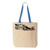 Natural Tote with Contrast-Color Handles Thumbnail