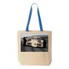 Natural Tote with Contrast-Color Handles Thumbnail