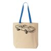 Natural Tote with Contrast-Color Handles Thumbnail