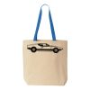 Natural Tote with Contrast-Color Handles Thumbnail