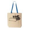 Natural Tote with Contrast-Color Handles Thumbnail