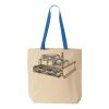 Natural Tote with Contrast-Color Handles Thumbnail
