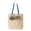 Natural Tote with Contrast-Color Handles Thumbnail