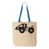 Natural Tote with Contrast-Color Handles Thumbnail