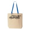 Natural Tote with Contrast-Color Handles Thumbnail