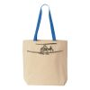 Natural Tote with Contrast-Color Handles Thumbnail