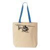 Natural Tote with Contrast-Color Handles Thumbnail