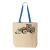 Natural Tote with Contrast-Color Handles Thumbnail