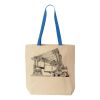 Natural Tote with Contrast-Color Handles Thumbnail
