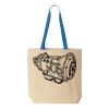 Natural Tote with Contrast-Color Handles Thumbnail