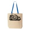 Natural Tote with Contrast-Color Handles Thumbnail