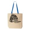 Natural Tote with Contrast-Color Handles Thumbnail