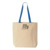 Natural Tote with Contrast-Color Handles Thumbnail