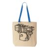 Natural Tote with Contrast-Color Handles Thumbnail