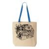 Natural Tote with Contrast-Color Handles Thumbnail
