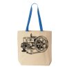 Natural Tote with Contrast-Color Handles Thumbnail