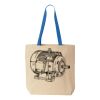 Natural Tote with Contrast-Color Handles Thumbnail