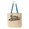 Natural Tote with Contrast-Color Handles Thumbnail