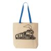 Natural Tote with Contrast-Color Handles Thumbnail