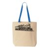 Natural Tote with Contrast-Color Handles Thumbnail