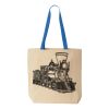 Natural Tote with Contrast-Color Handles Thumbnail