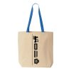Natural Tote with Contrast-Color Handles Thumbnail