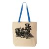 Natural Tote with Contrast-Color Handles Thumbnail