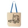 Natural Tote with Contrast-Color Handles Thumbnail