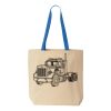 Natural Tote with Contrast-Color Handles Thumbnail