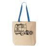 Natural Tote with Contrast-Color Handles Thumbnail