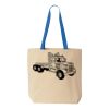 Natural Tote with Contrast-Color Handles Thumbnail