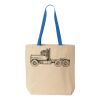 Natural Tote with Contrast-Color Handles Thumbnail