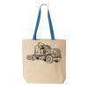 Natural Tote with Contrast-Color Handles Thumbnail