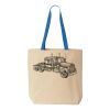 Natural Tote with Contrast-Color Handles Thumbnail
