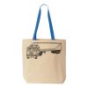 Natural Tote with Contrast-Color Handles Thumbnail