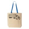 Natural Tote with Contrast-Color Handles Thumbnail